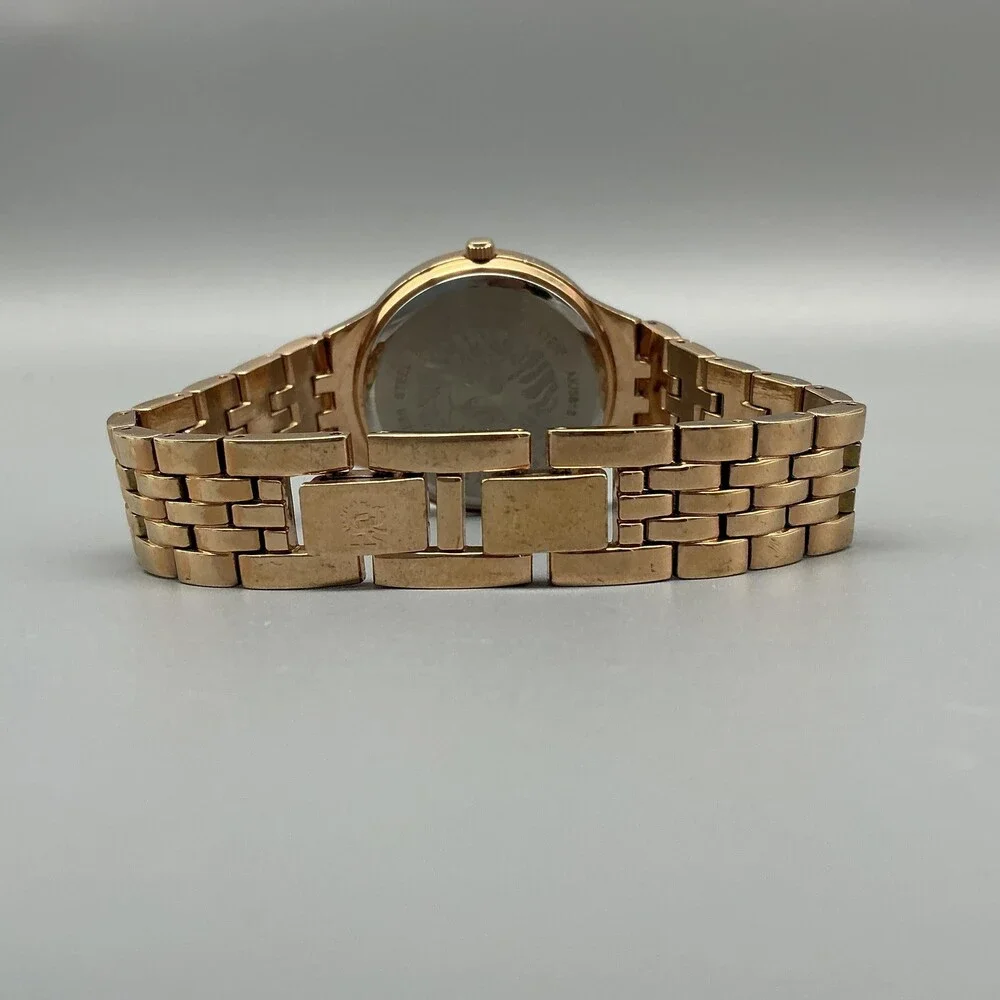 Anne Klein AK/3816 Womens Watch 34mm Rose Gold Tone Crystals New Battery 7.25